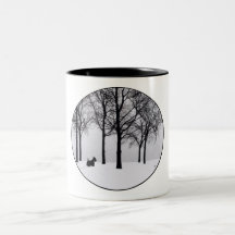 Scottie em madeiras nevado caneca