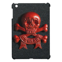 Scull vermelho e ossos transversais iPad mini capa