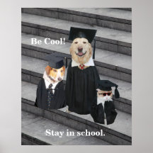 Seja legal!  Permaneça na escola Poster