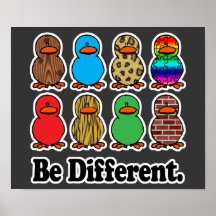 seja patos ducky do teste padrão engraçado diferen poster