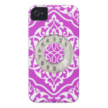 Seletor roxo engraçado do teste padrão capas casemate