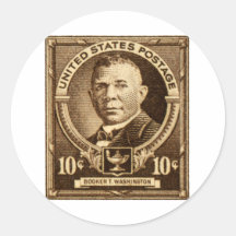 Selo 1940 de Booker T. Washington Adesivo Em Formato Redondo