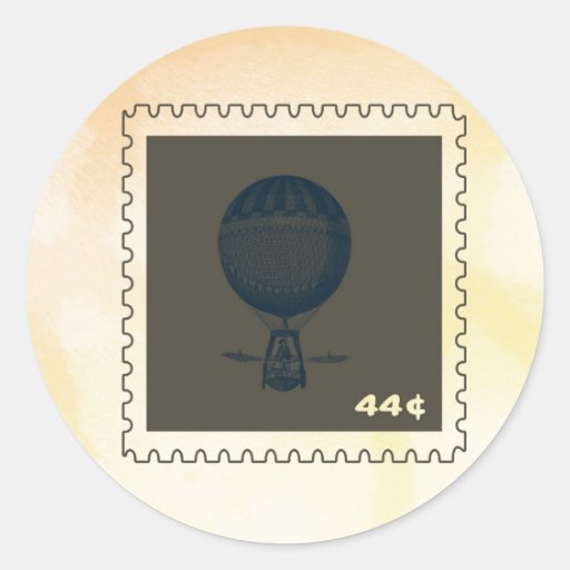 Selo do bal u00e3o de ar quente do vintage adesivo redondo Zazzle Adesivos De Caminhao Qualificados ~ Selo do bal u00e3o de ar quente do vintage adesivo redondo Zazzle
