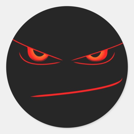 selo vermelho mau dos olhos adesivo redondo
