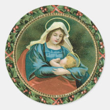 Selos ou etiquetas do natal vintage adesivo em formato redondo