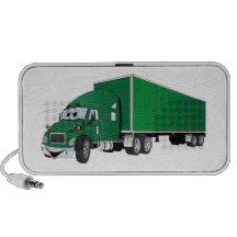 Semi desenhos animados verdes do reboque do caminh caixinhas de som para iPhone