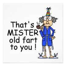 Senhor Velho Fart Aniversário Humor Convites