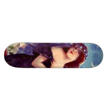 Senhora bonita Arte Nouveau Parede Embarque do vin Skate