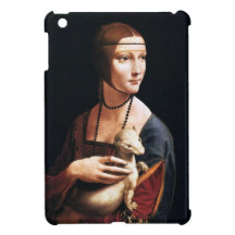 Senhora de da Vinci com exemplo do iPad do arminho