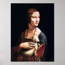 Senhora de Leonardo da Vinci com um poster do armi