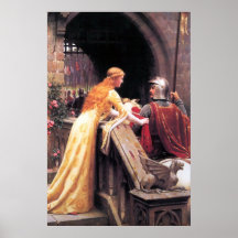 Senhora e cavaleiro medievais poster
