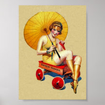 Senhora Guarda-chuva Vagão Bathing do Flapper dos  Posters