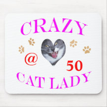 Senhora louca do gato 50 mouse pads