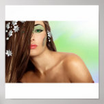 Senhora sensual com olhos verdes pôsteres
