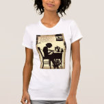 Senhora Sewing de canto Vintage Fada Poema T-shirts