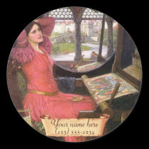 Senhora Shalott Waterhouse Pre-Raphaelite Bookplat adesivos