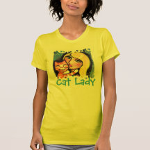 Senhora T-shirt do gato & do louro