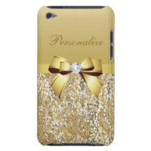 Sequins, arco & diamante do ouro personalizados capa iPod Case-Mate