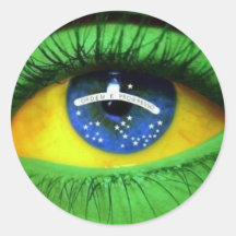 Serie Brasil Adesivo Em Formato Redondo