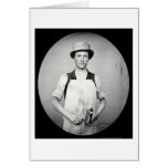 Serralheiro com Daguerreotype 1852 das ferramentas Cartao