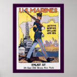 Serviço ativo na terra e no mar posters