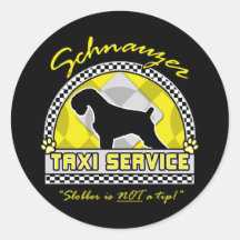 Serviço do táxi do Schnauzer Adesivos Redondos