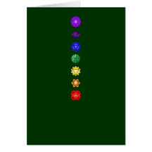 Sete chakras verticais cartão