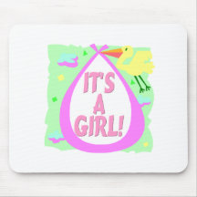 Seu uma menina! (Cegonha) Mouse Pads