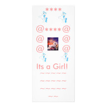 Seu uma menina! o chá de fraldas convida! convite personalizados