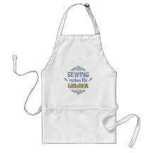 SEWING é dourado Avental