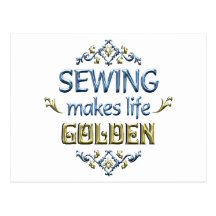 SEWING é dourado Cartão Postal