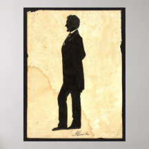 Silhueta 1860 de Abraham Lincoln Poster