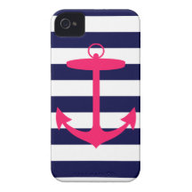 Silhueta cor-de-rosa da âncora capas de iPhone 4 Case-Mate