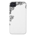 Silhueta cor-de-rosa floral afligida 4S do ramo do Capas iPhone 4 Case-Mate