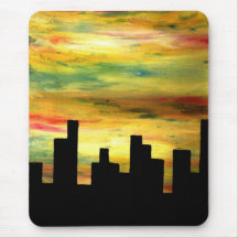 silhueta da cidade mousepad