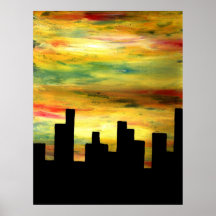silhueta da cidade poster