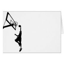 Silhueta do afundanço do basquetebol cartao