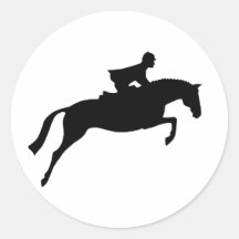 Silhueta do cavalo da ligação em ponte adesivo em formato redondo