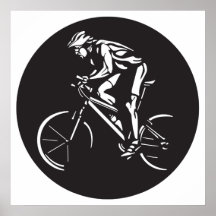 silhueta do inverse do clycer do ciclismo poster