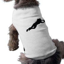 Silhueta do preto do jogador de futebol camisetas para cães