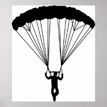 silhueta do skydiver impressão
