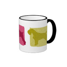 Silhuetas coloridas do Schnauzer Caneca