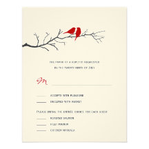Silhuetas dos pássaros que Wedding cartões de RSVP Convites Personalizados