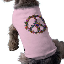 Símbolo de paz da borboleta roupas para pet