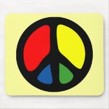 Símbolo de paz Groovy do hippy Mouse Pad