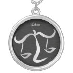 Símbolo de prata do zodíaco do Libra Colares Personalizados