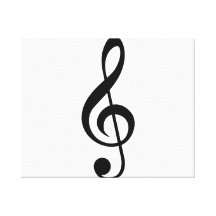 Símbolo do Musical do G-Clef do Clef de triplo Impressão De Canvas Envolvidas