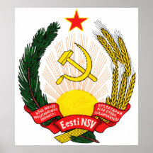 Símbolo oficial da heráldica de Estónia da brasão Poster