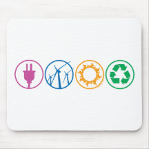 Símbolos verdes da energia mouse pad