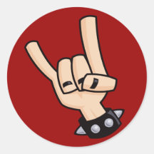 Sinal da mão do metal pesado adesivo